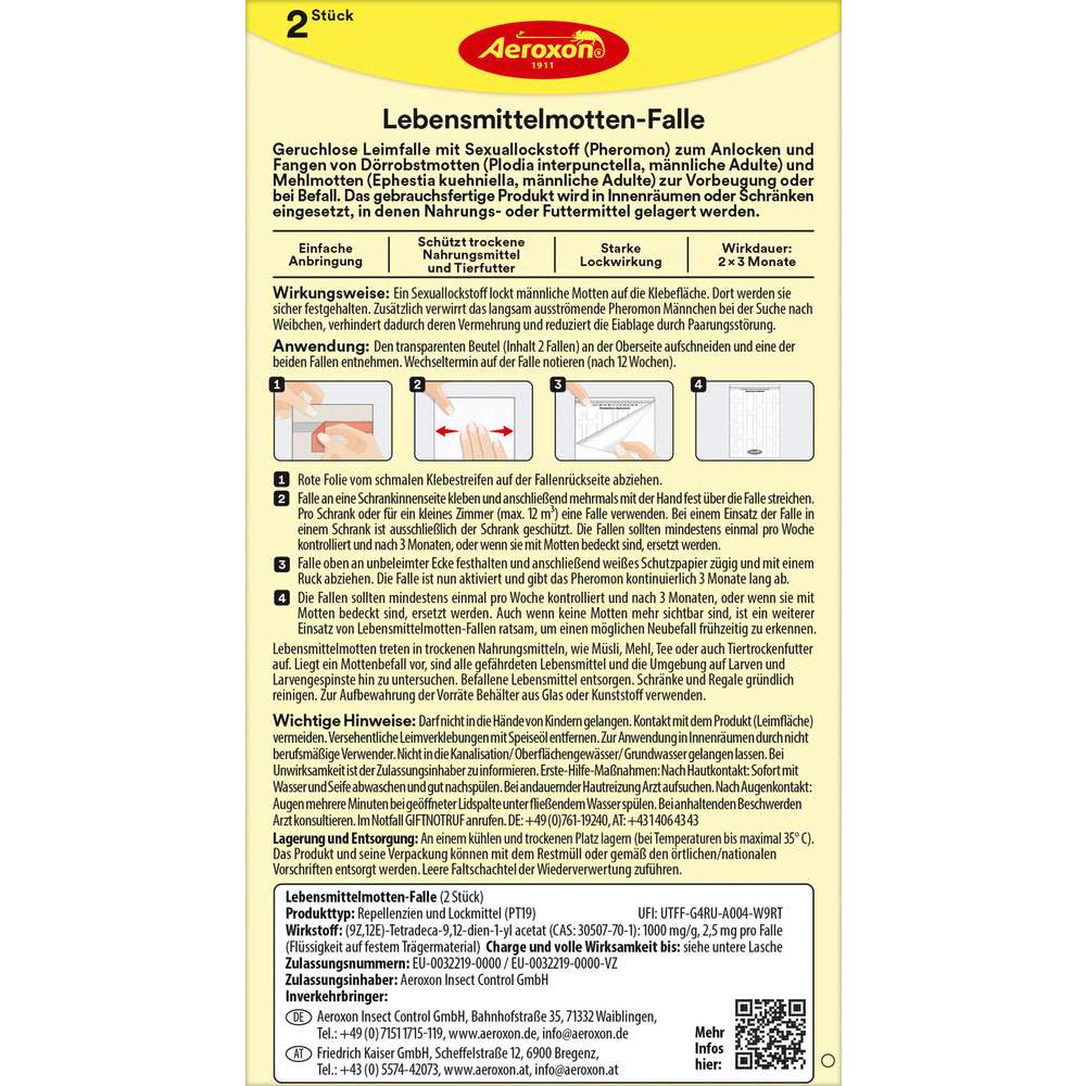 Produktabbildung Aeroxon Lebensmittel-Motten-Fallen