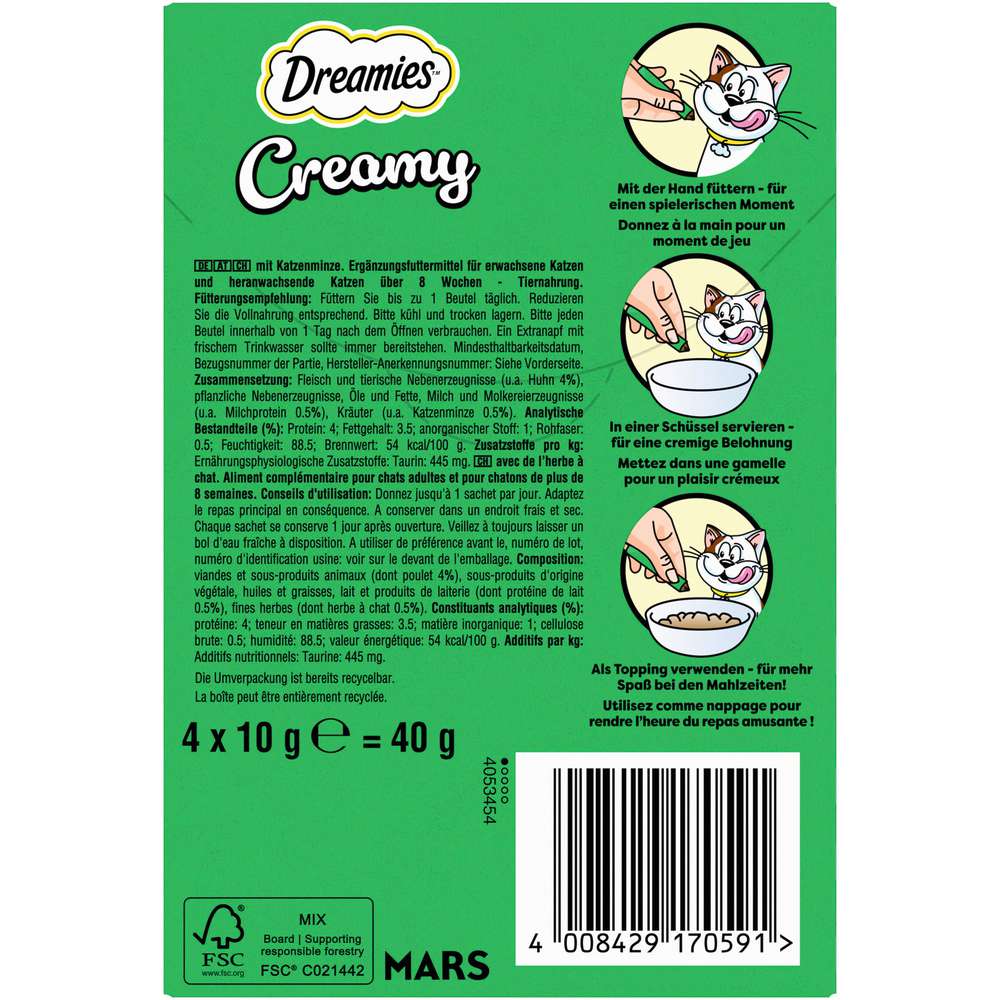 Produktabbildung Dreamies Katzen-Snack Creamy mit Katzenminze