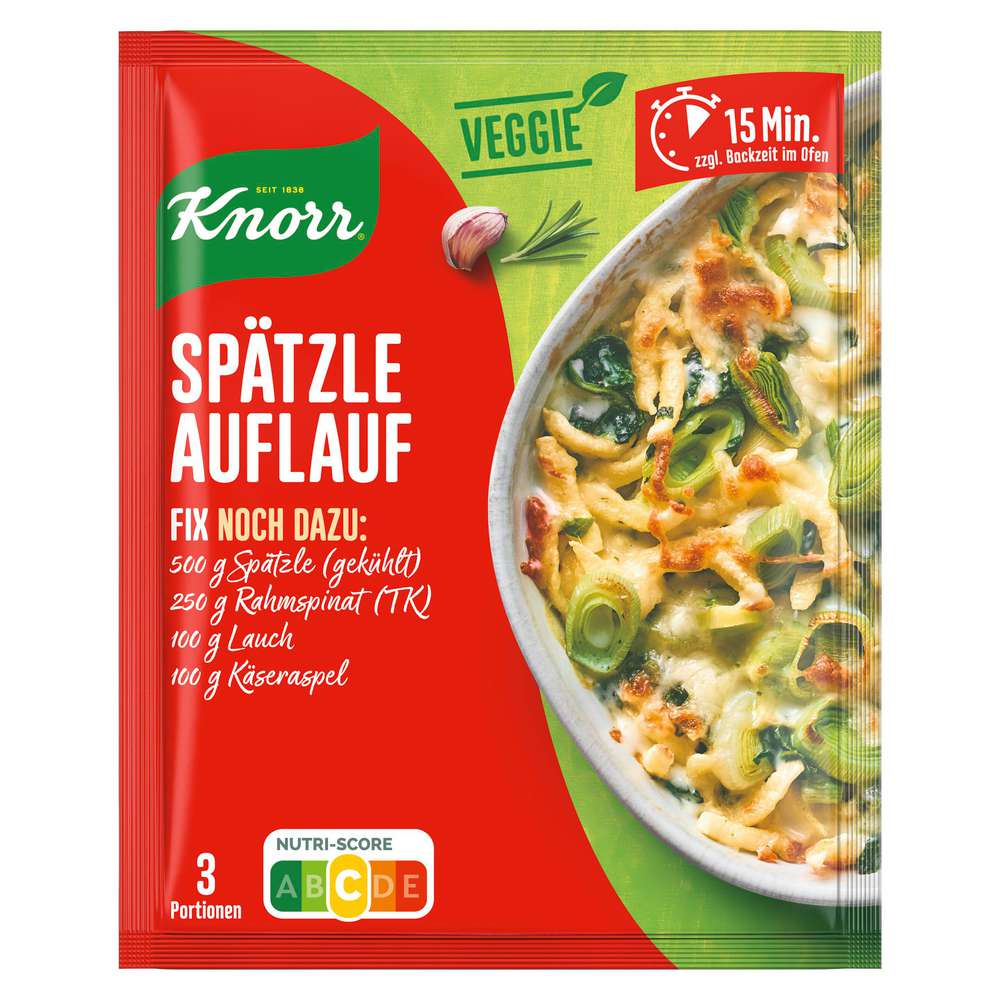 Produktabbildung Knorr Fix Würzmischung, Spätzle Auflauf Veggie
