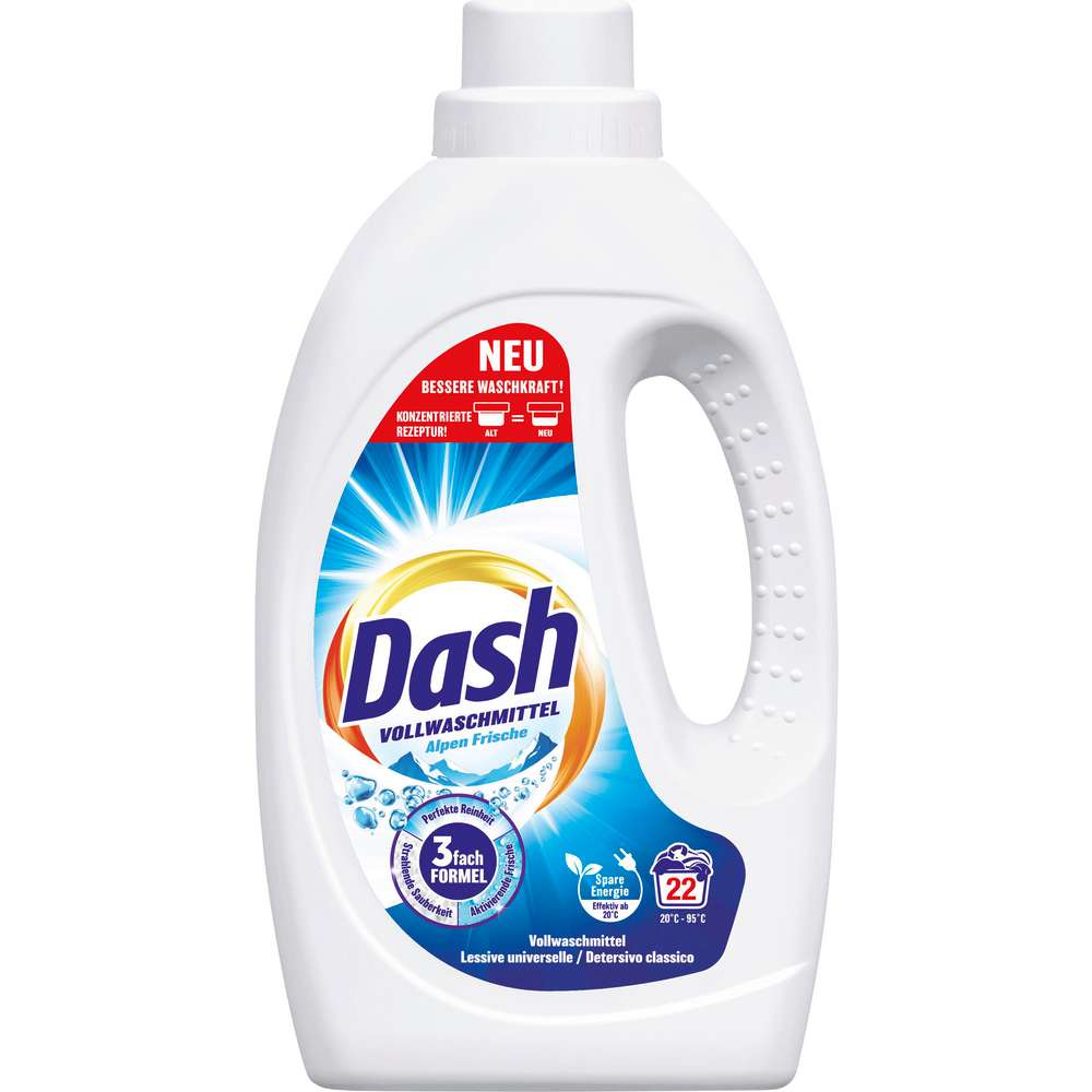 Produktabbildung Dash Voll-Waschmittel flüssig, Alpen Frische