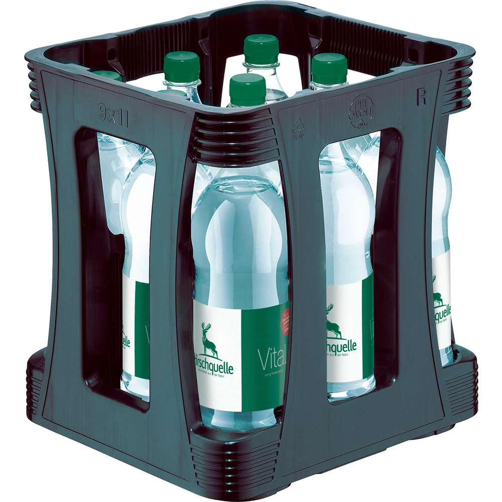 Produktabbildung Hirschquelle Vital Mineralwasser, Medium (9x 1,000 Liter)