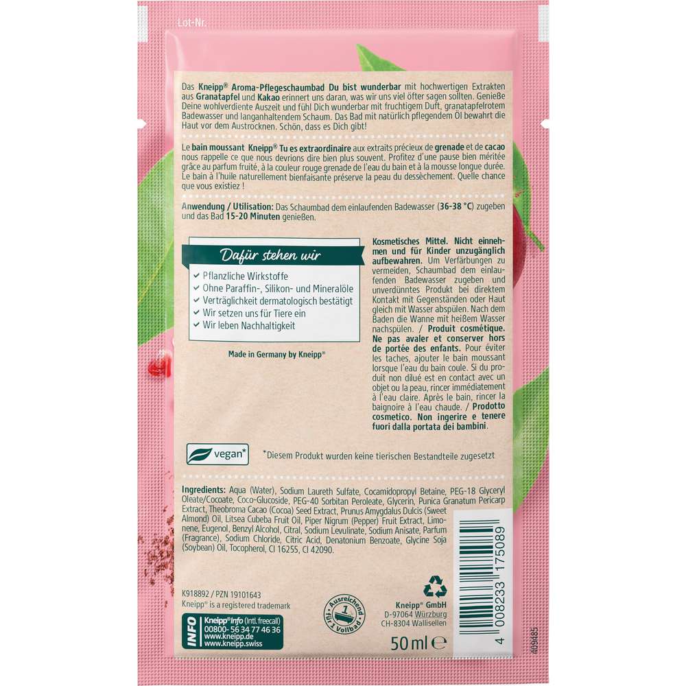 Produktabbildung Kneipp Aroma Pflegeschaumbad