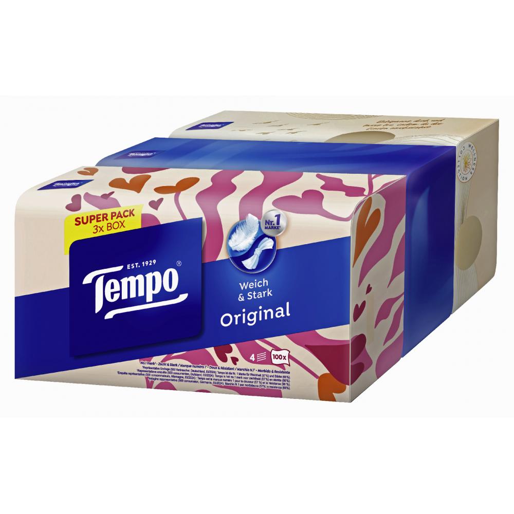 Produktabbildung keine Marke Tempo Original Trio-Box, 3 x 100 Tücher