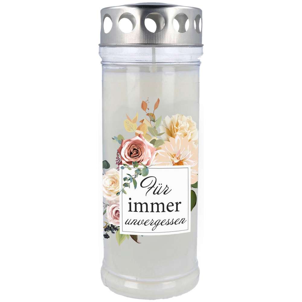 Produktabbildung Hofer Kerzen Premium Grabkerze 7 Tage Motivlicht - Für immer unvergessen