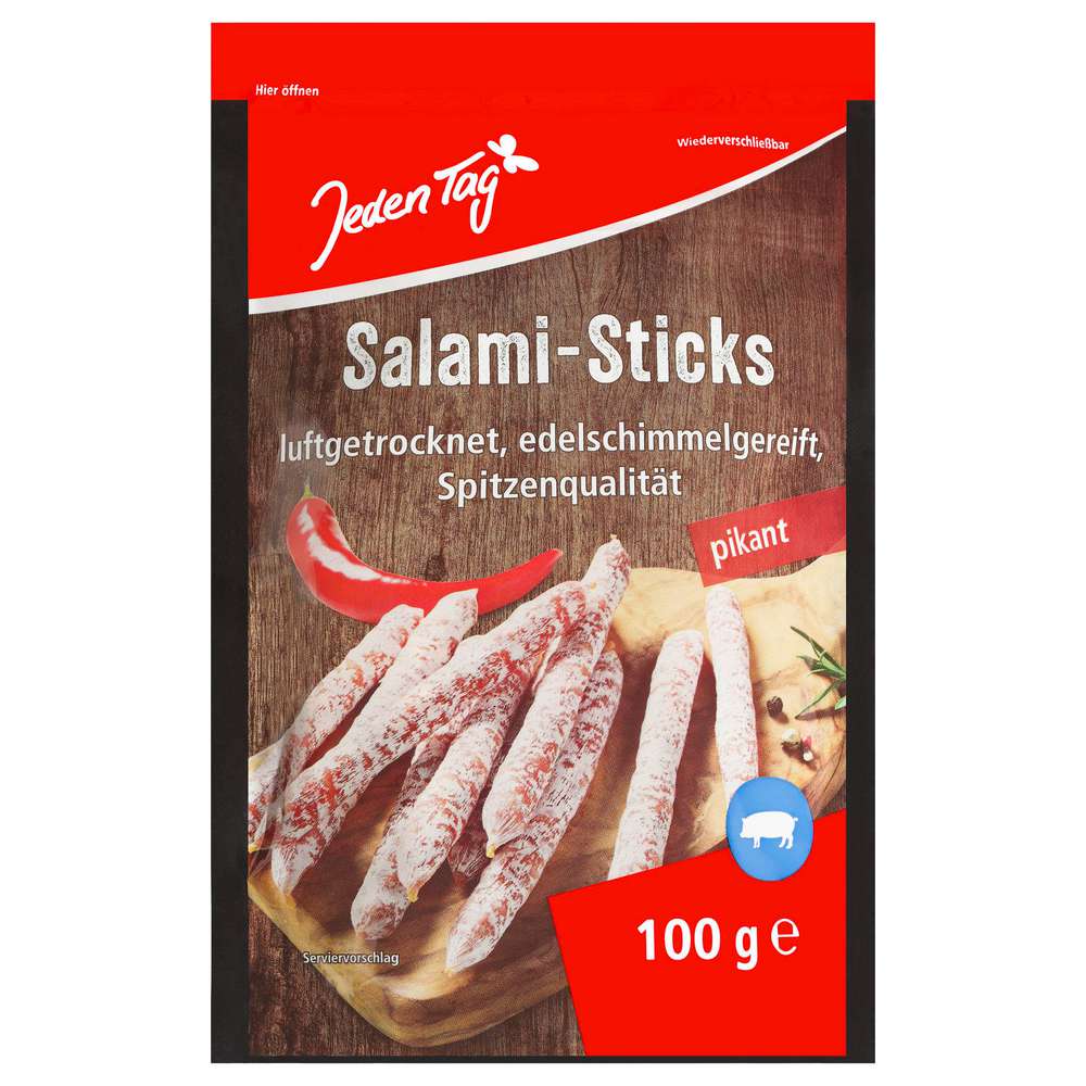 Produktabbildung Jeden Tag Salami-Sticks pikant