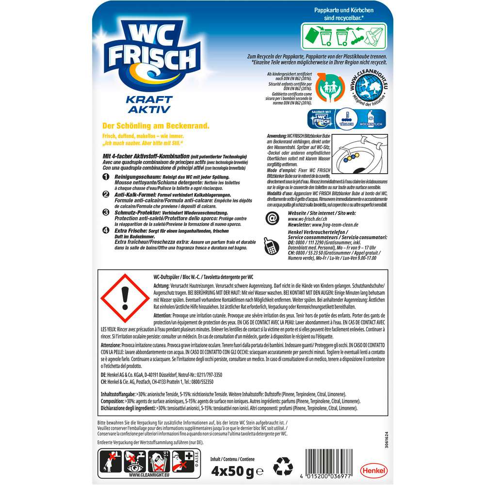 Produktabbildung WC Frisch WC-Duftspüler Kraft Aktiv, Blitzblanker Bube