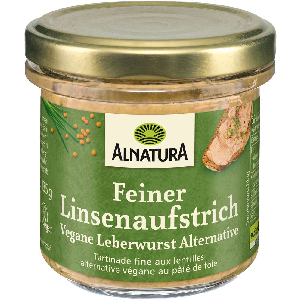 Produktabbildung Alnatura Veganer Linsenaufstrich, Leberwurst-Alternative