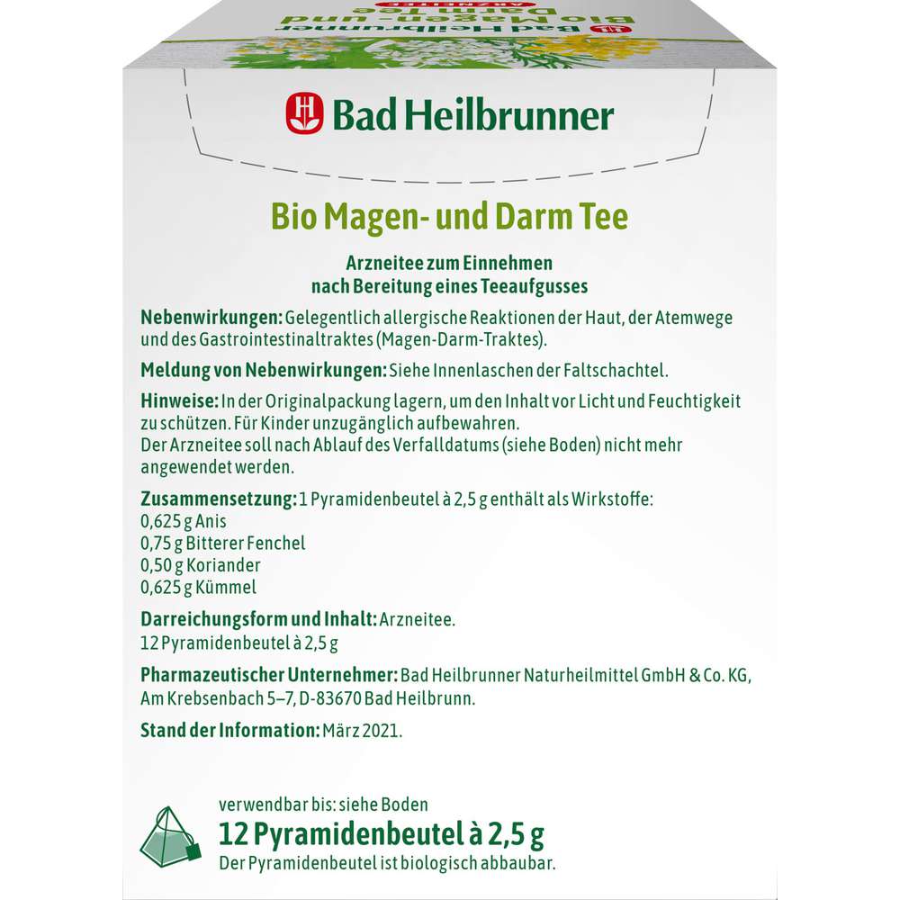 Produktabbildung Bad Heilbrunner Bio Magen- und Darm Tee