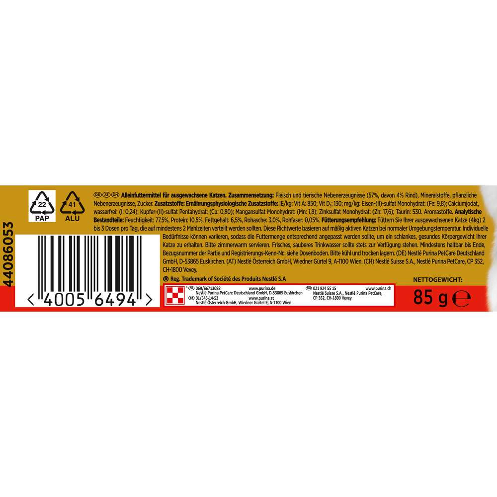 Produktabbildung Purina Katzen-Nassfutter Gourmet Gold, Feine Pastete, Rind