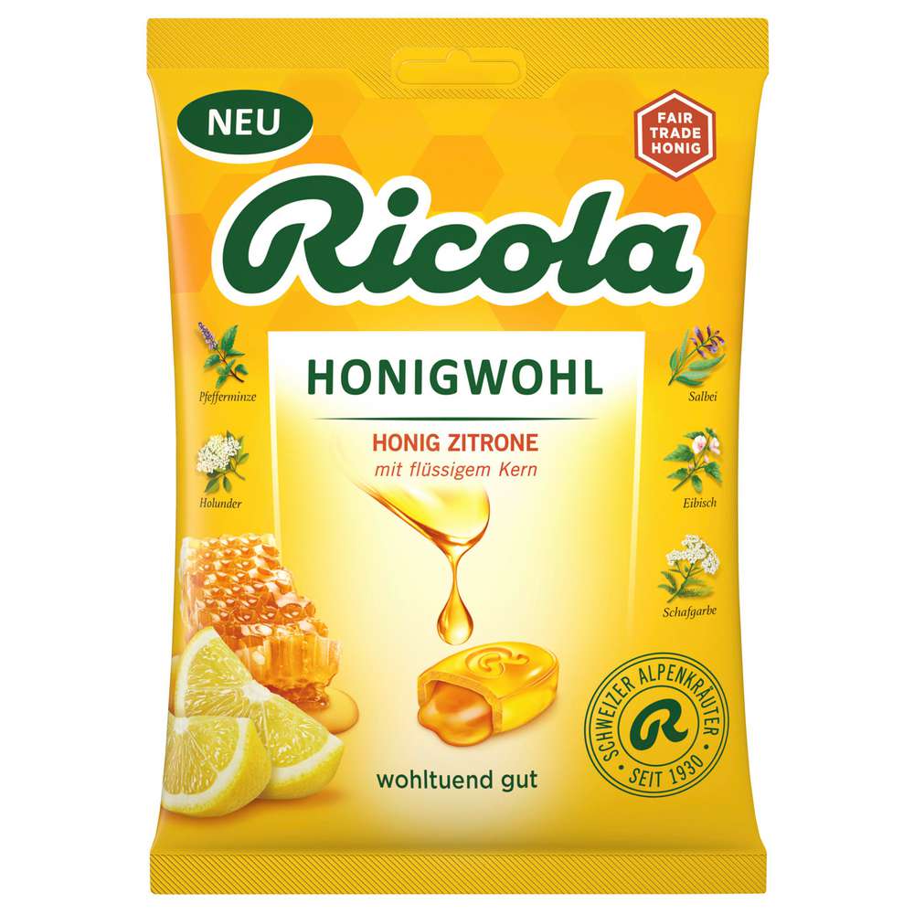 Produktabbildung Ricola Bonbons Honigwohl, Honig-Zitrone
