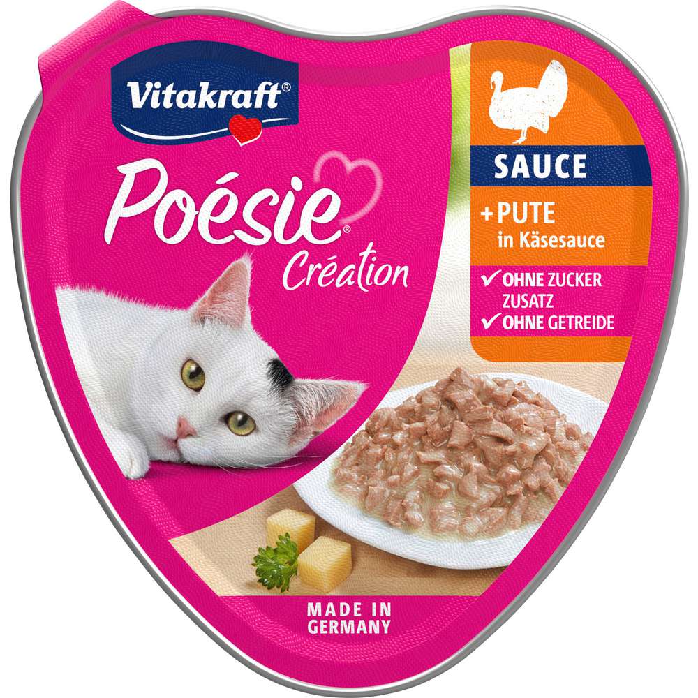 Produktabbildung Vitakraft Katzen-Nassfutter Poésie Création, Pute in Käsesauce