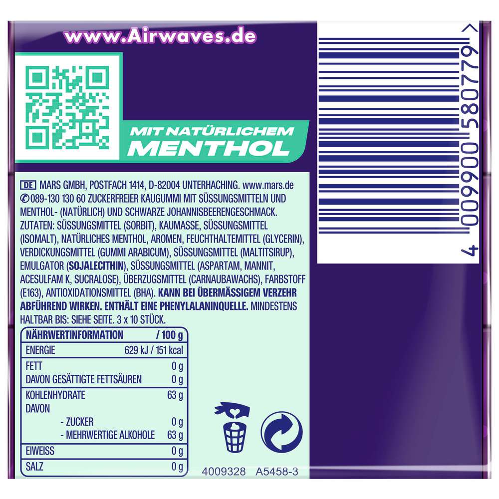 Produktabbildung Airwaves Kaugummi Multipack, Cool Cassis