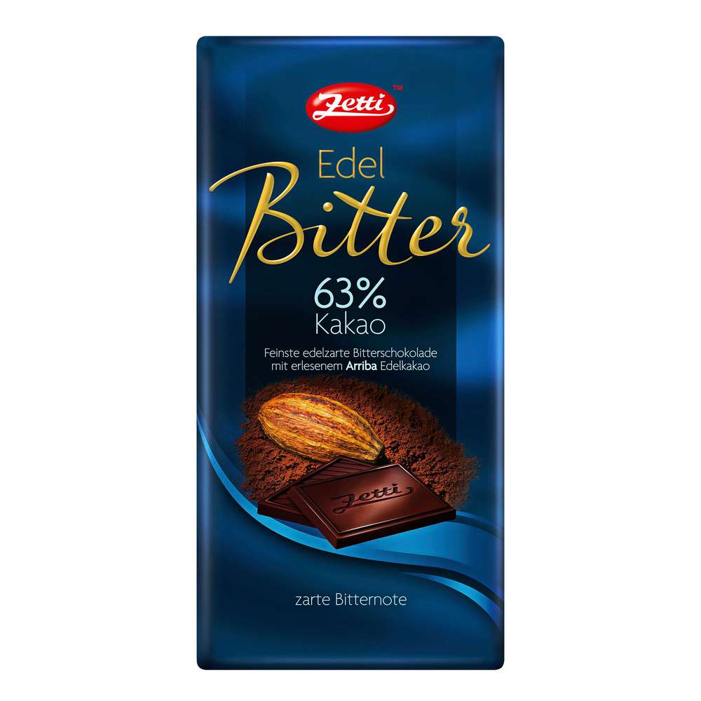 Produktabbildung Zetti Tafelschokolade, Edelbitter 63%