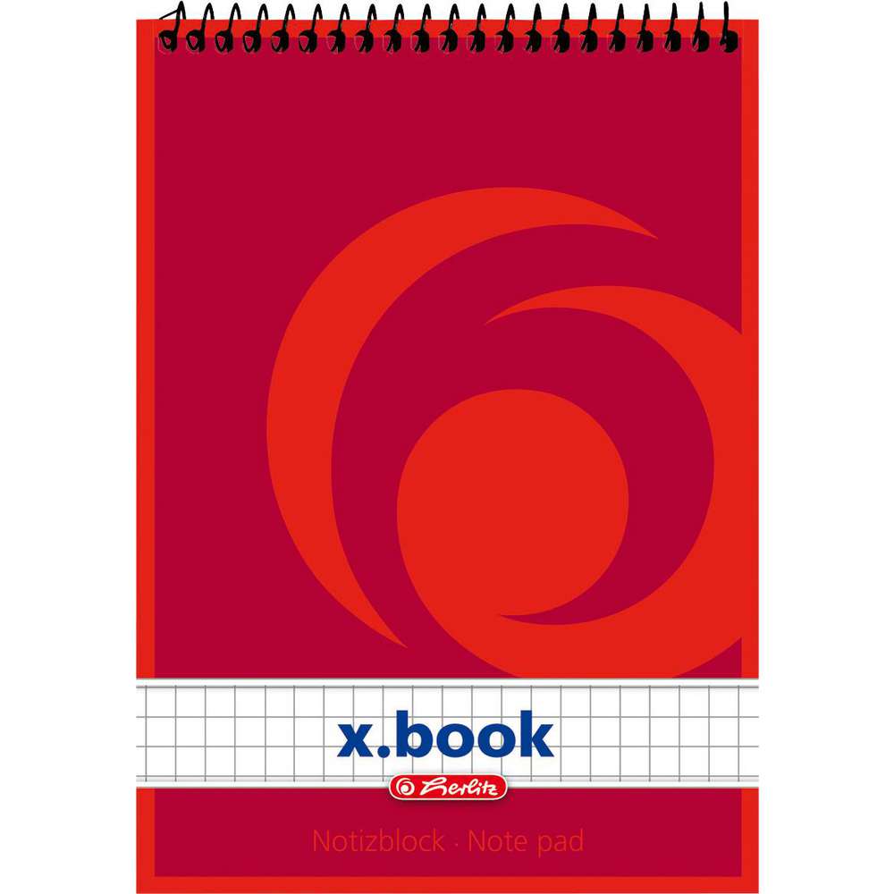 Produktabbildung Herlitz Spiralnotizblock A6, kariert, 50 Blatt