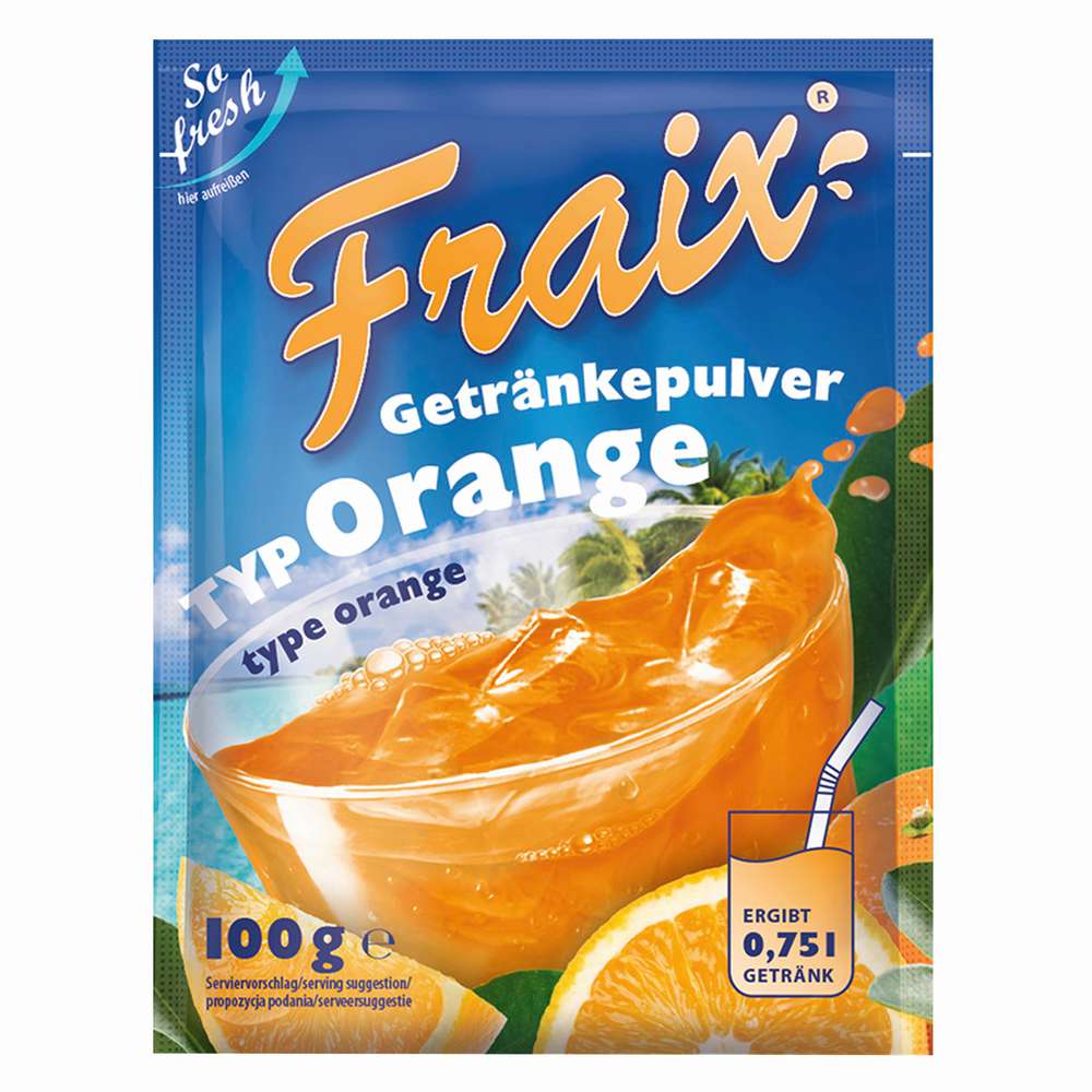 Produktabbildung Fraix Getränkepulver, Typ Orange