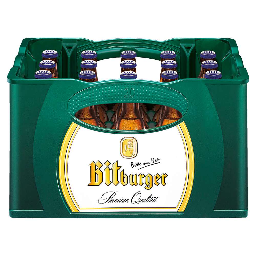 Produktabbildung Bitburger Pilsener Bier 0,0%, alkoholfrei (20x 0,330 Liter)