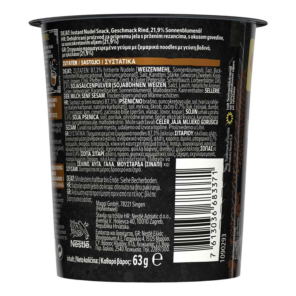 Produktabbildung Maggi Magic Asia Instant-Nudeln Cup, Beef