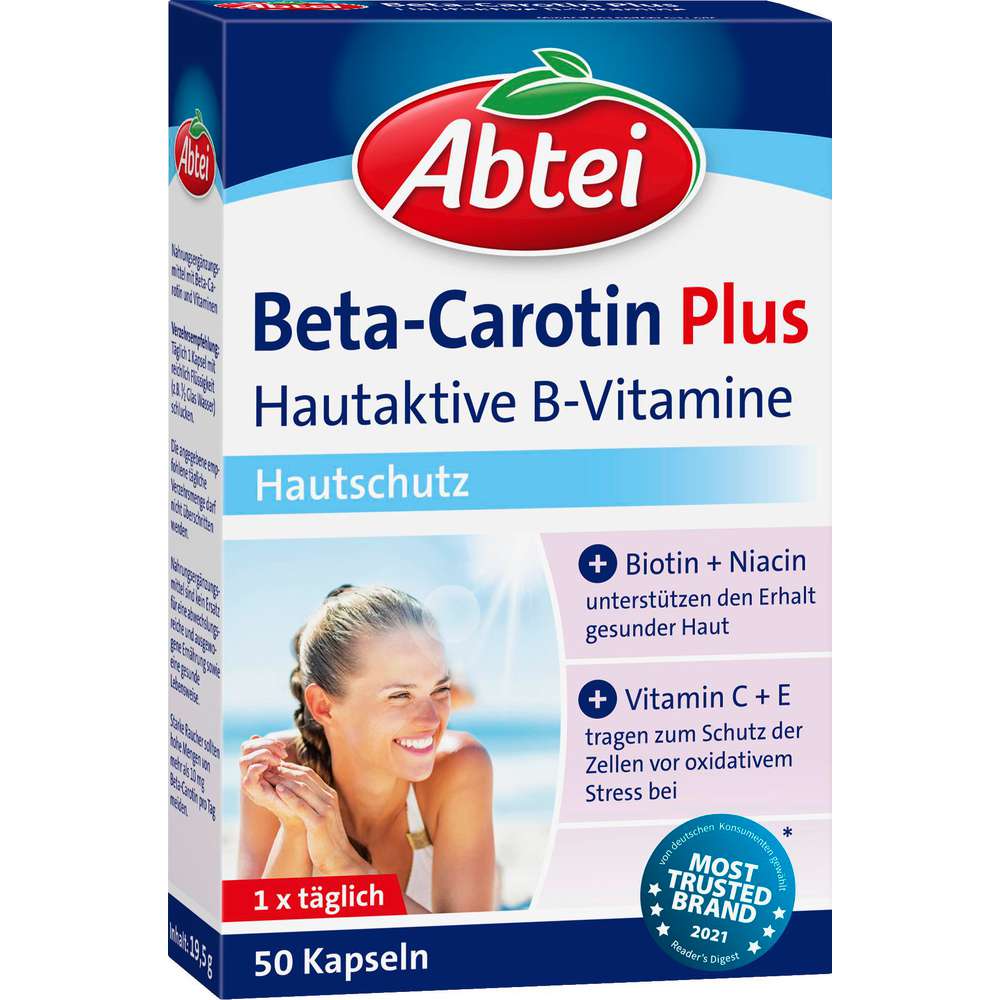 Produktabbildung Abtei Beta-Carotin Plus, Hautschutz