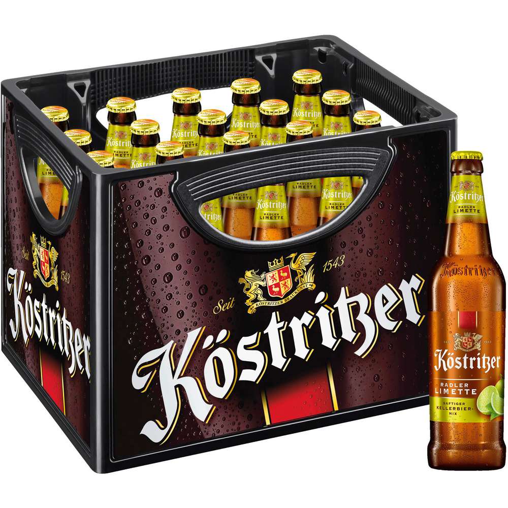 Produktabbildung Köstritzer Biermischgetränk Radler, Limette 3% (20x 0,500 Liter)