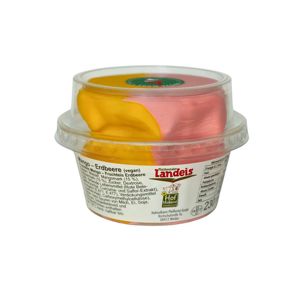 Produktabbildung Pleißentaler Landeis Eis, Mango-Erdbeere
