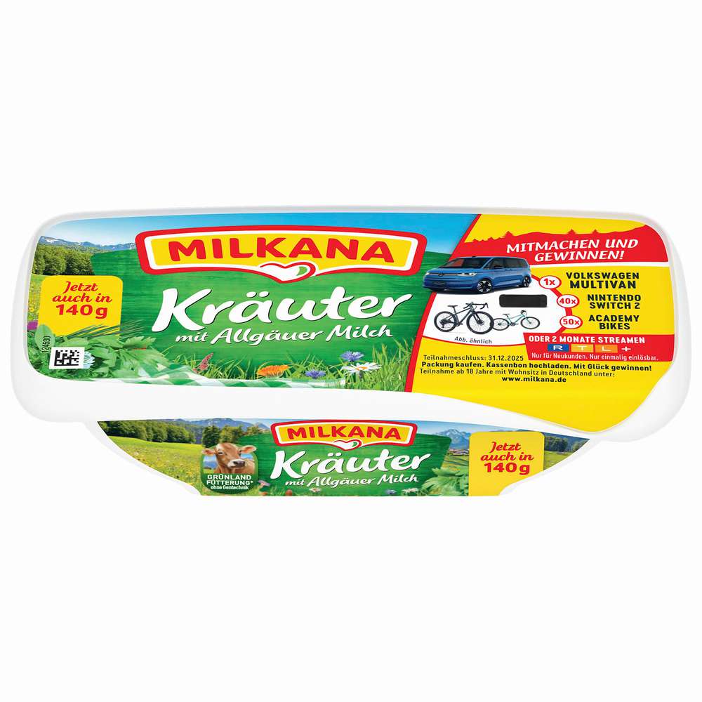Produktabbildung Milkana Schmelzkäse, Kräuter mit Allgäuer Milch