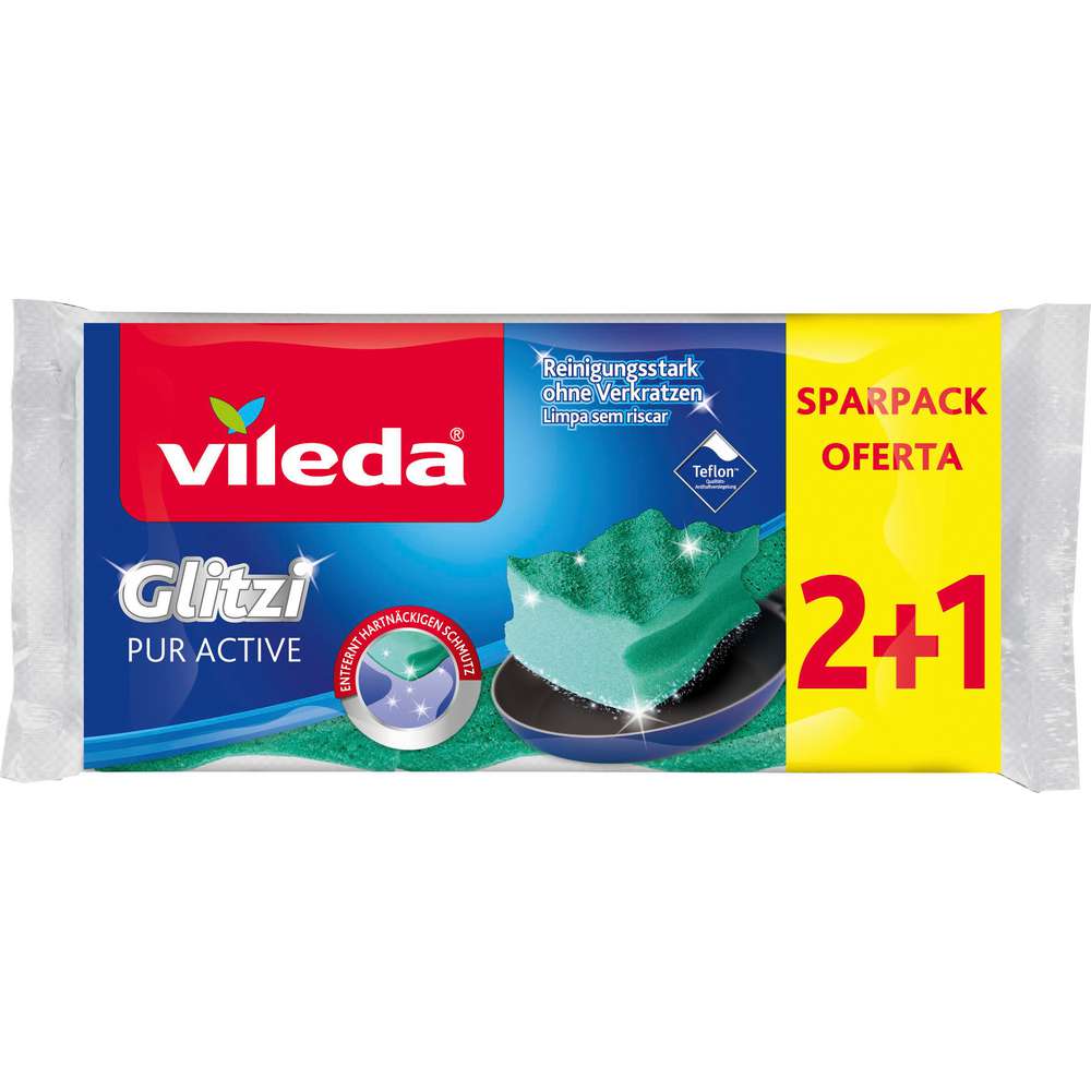 Produktabbildung Vileda Topfreiniger Glitzi Pur Active 2+1