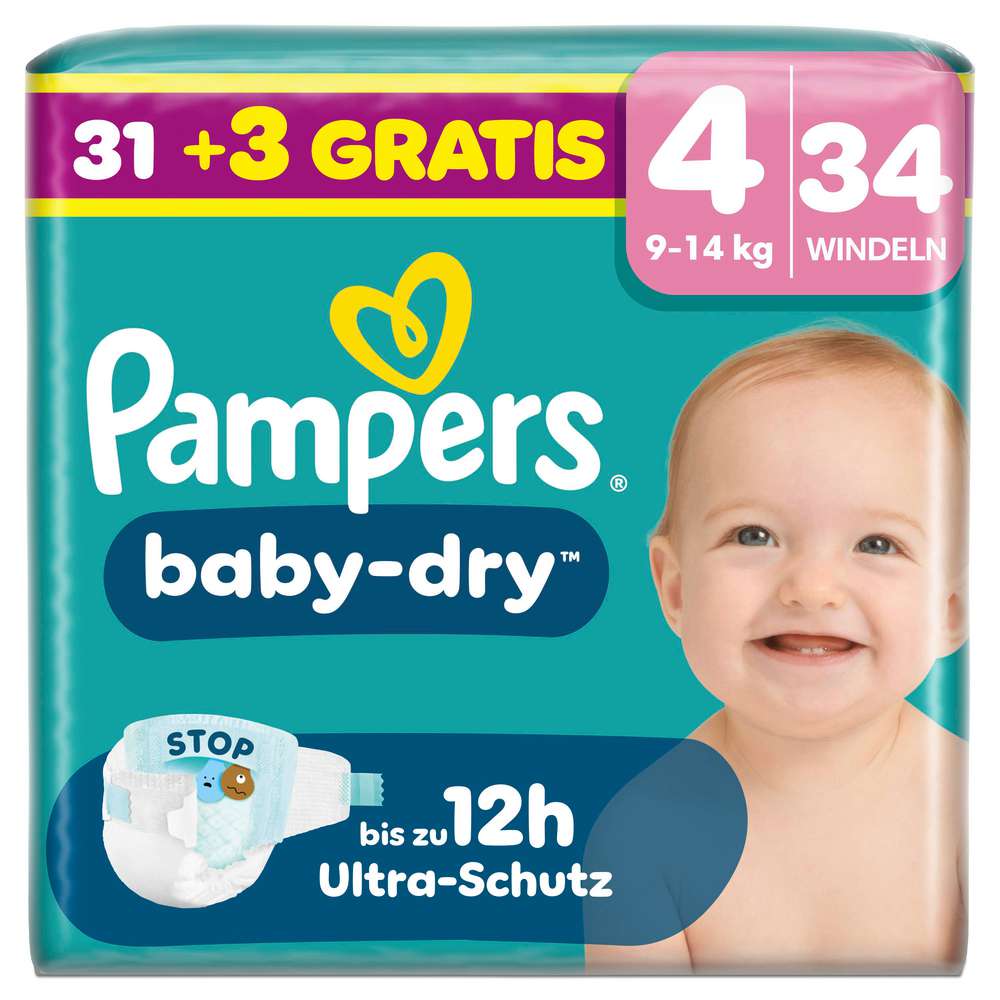 Produktabbildung Pampers Windeln Baby Dry Gr. 4 Maxi 9-14 kg