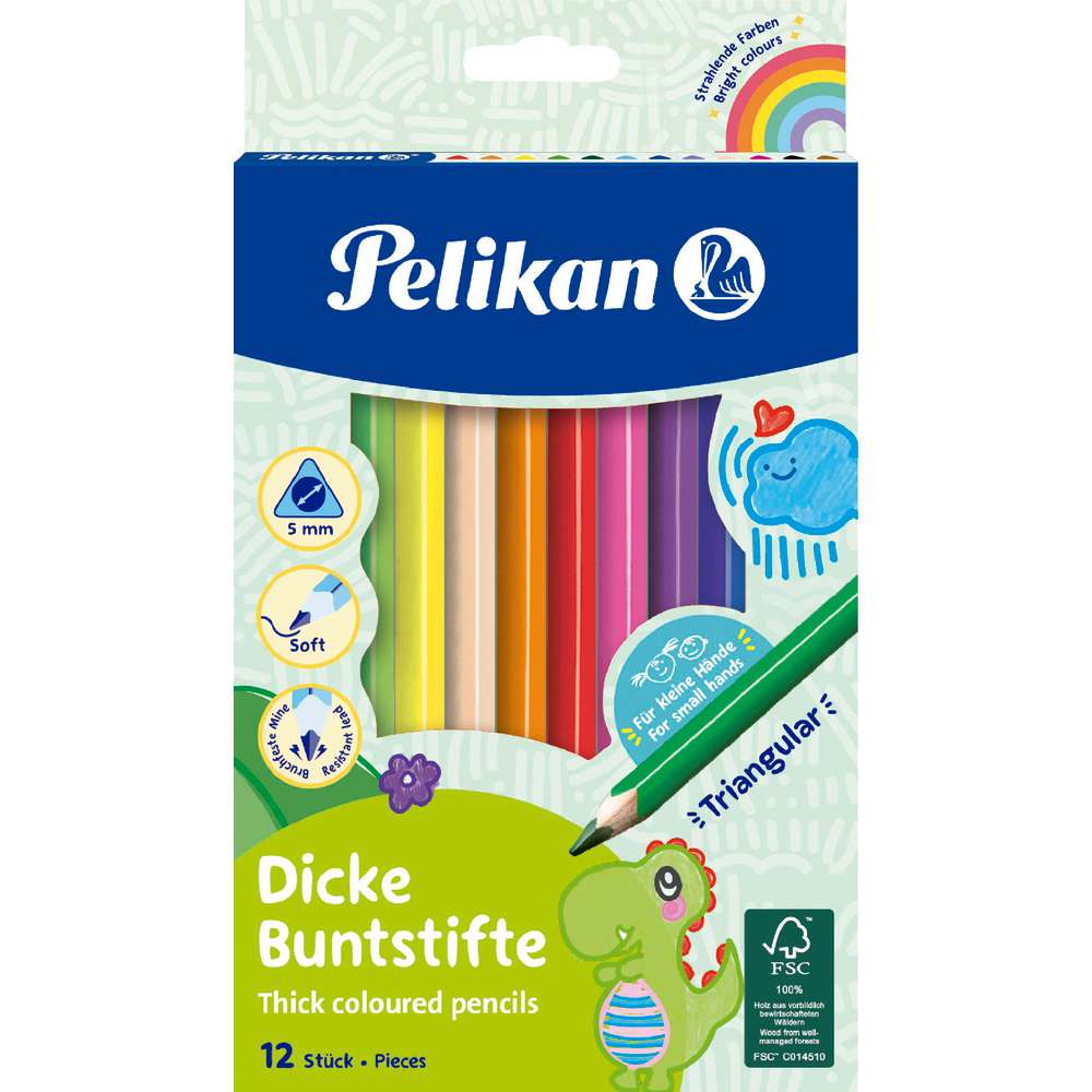 Produktabbildung Pelikan Buntstifte, dreieckig, dick