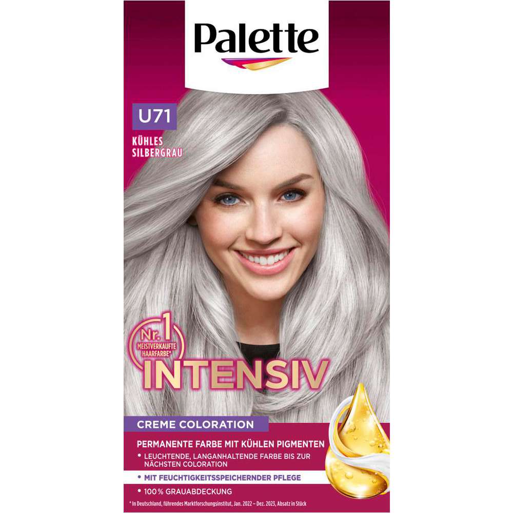 Produktabbildung Poly Palette Haarfarbe Creme Coloration, U71 Kühles Silbergrau