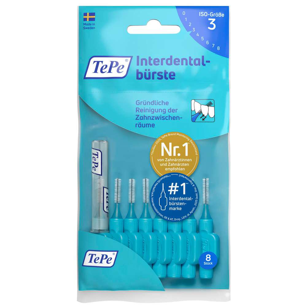 Produktabbildung TePe Interdentalbürsten, 0,6 mm, blau