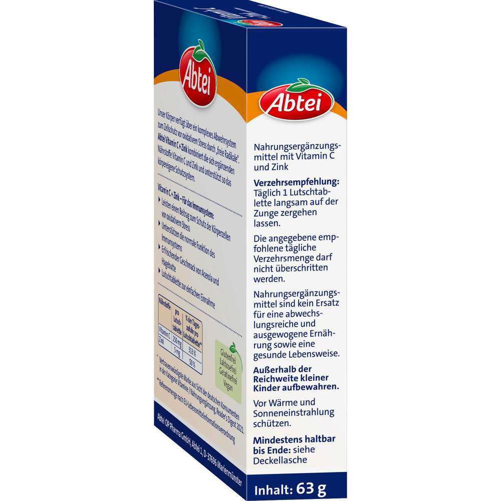Produktabbildung Abtei Lutschtabletten Vitamin C Plus Zink
