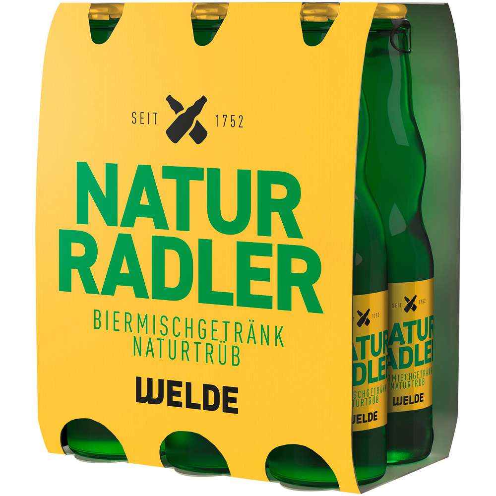 Produktabbildung Welde Biermischgetränk, Remix, Naturradler 2,4%, 6 x 0,33l (6x 0,330 Liter)