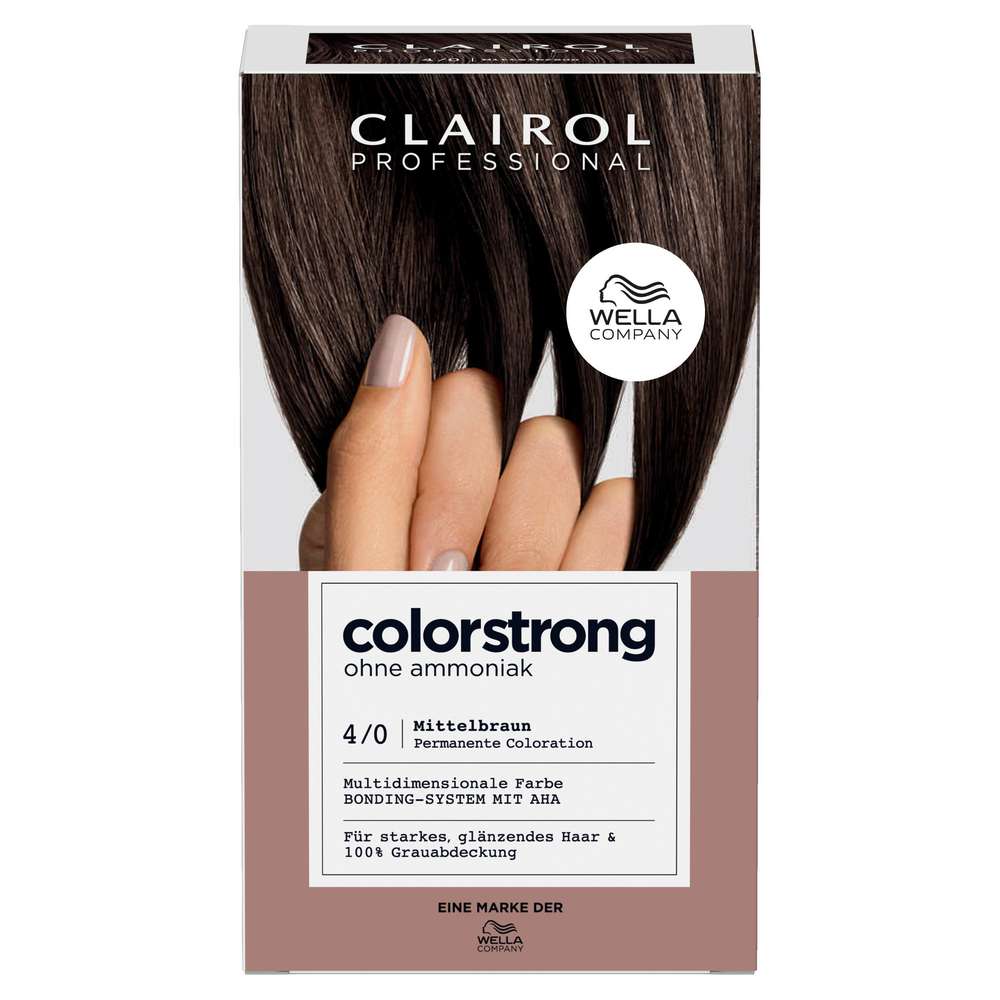 Produktabbildung Clairol Haarfarbe Colorstrong ohne Ammoniak, 4/0 Mittelbraun