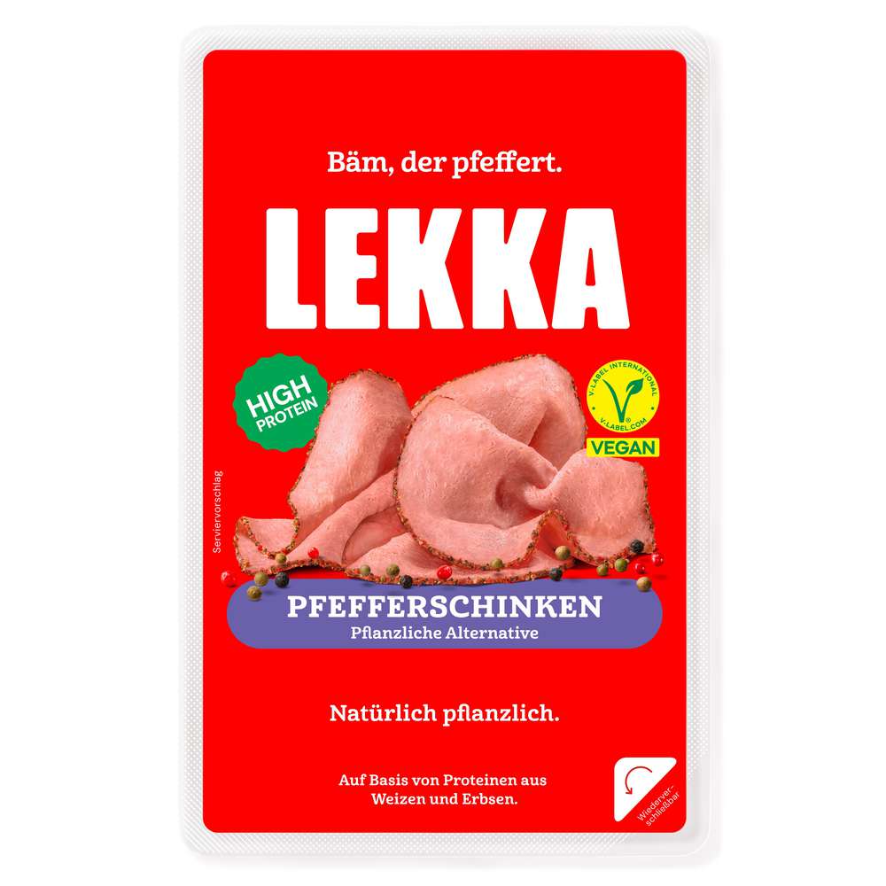 Produktabbildung Lekka Pflanzliche Alternative Pfefferschinken, High Protein