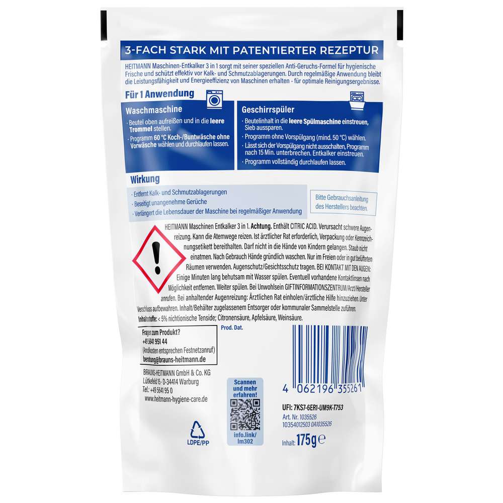 Produktabbildung Heitmann Maschinen-Entkalker 3in1