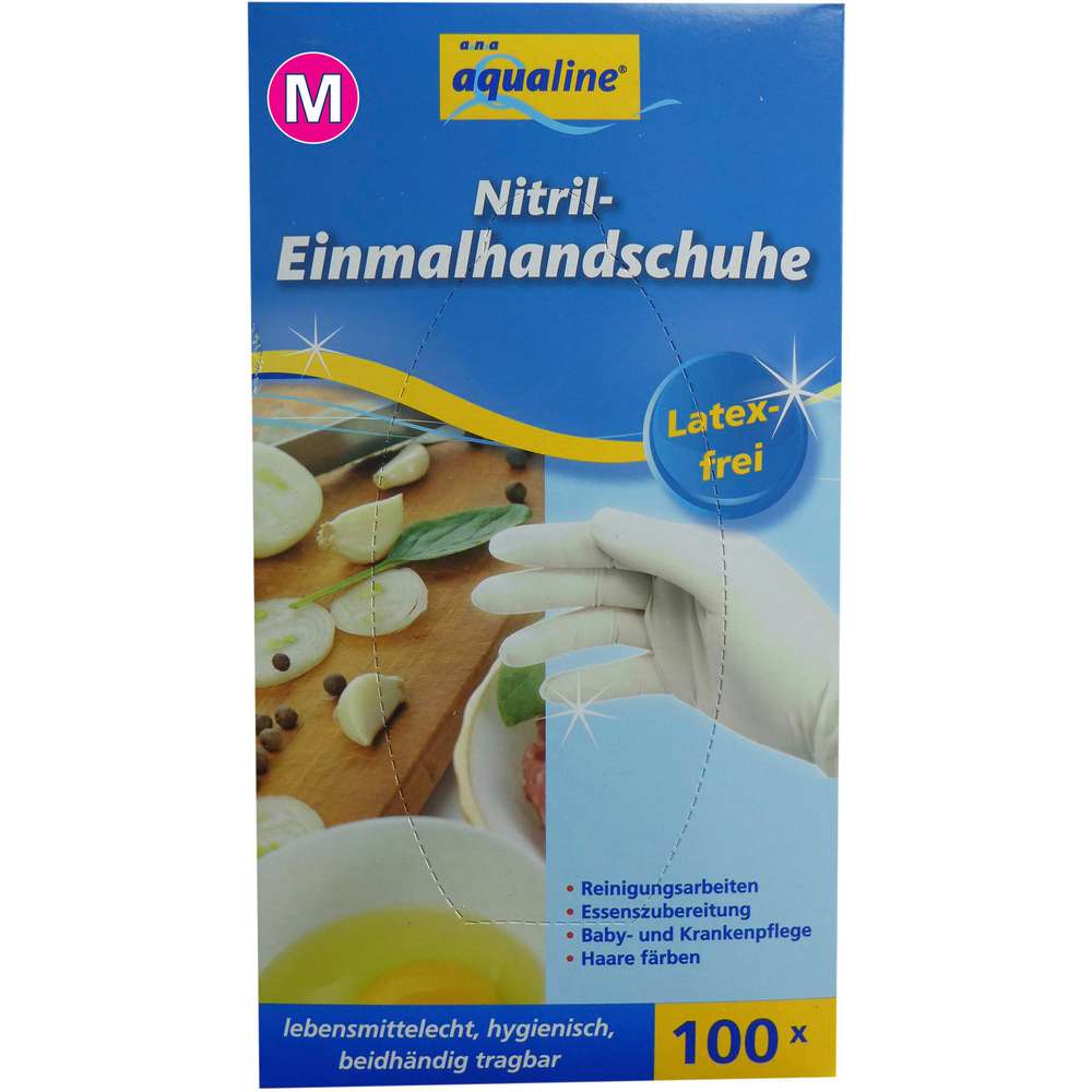 Produktabbildung aQualine Einweghandschuhe Nitril, Gr. mittel