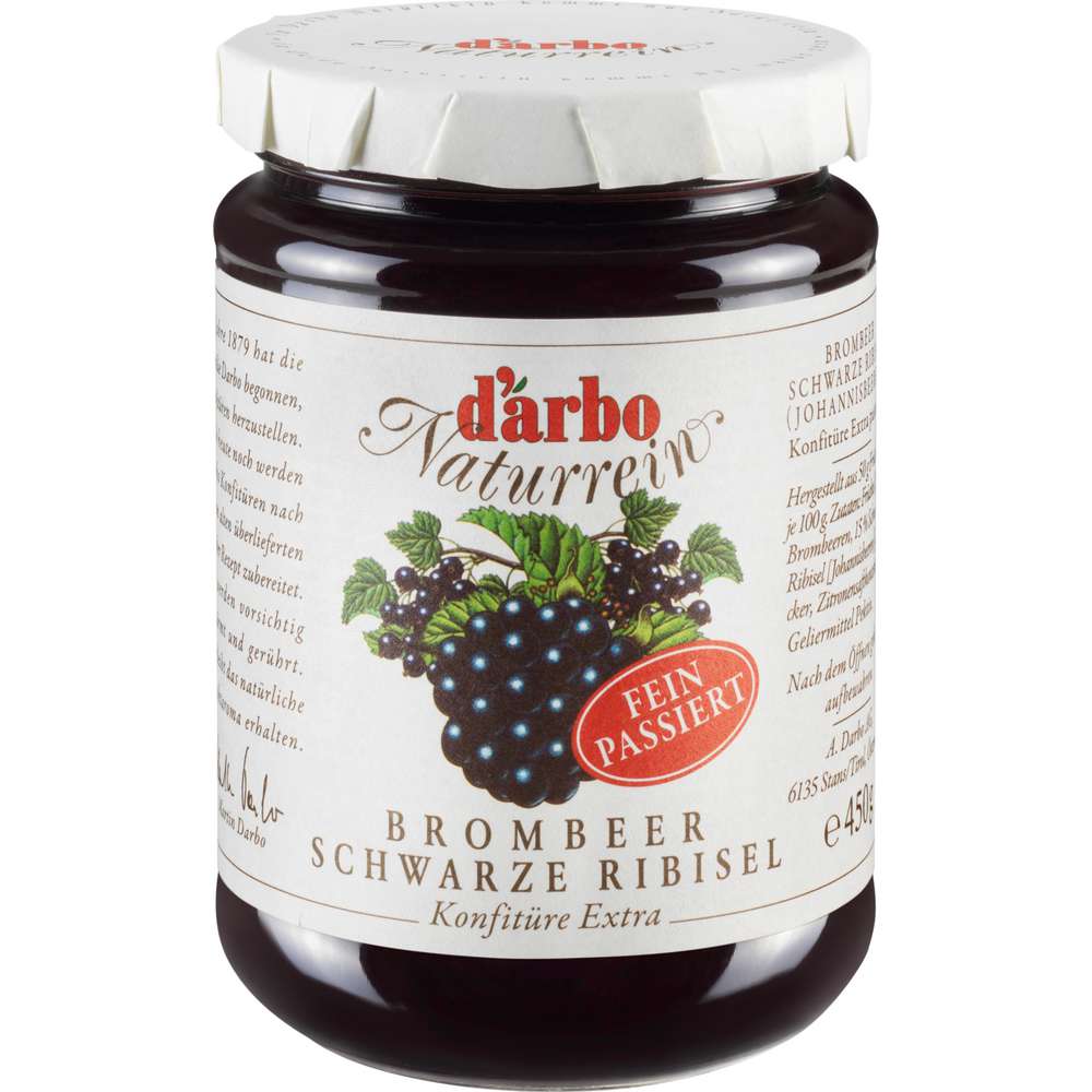 Produktabbildung Darbo Konfitüre Naturrein Brombeer Schwarze Ribisel