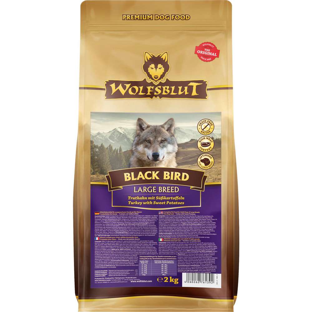 Produktabbildung Wolfsblut Hunde-Trockenfutter, Black Bird Large Breed Truthan