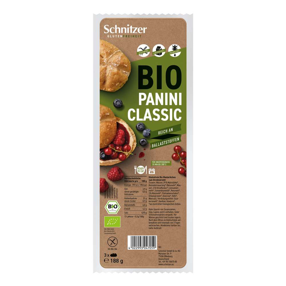 Produktabbildung Schnitzer Bio Panini, Classic