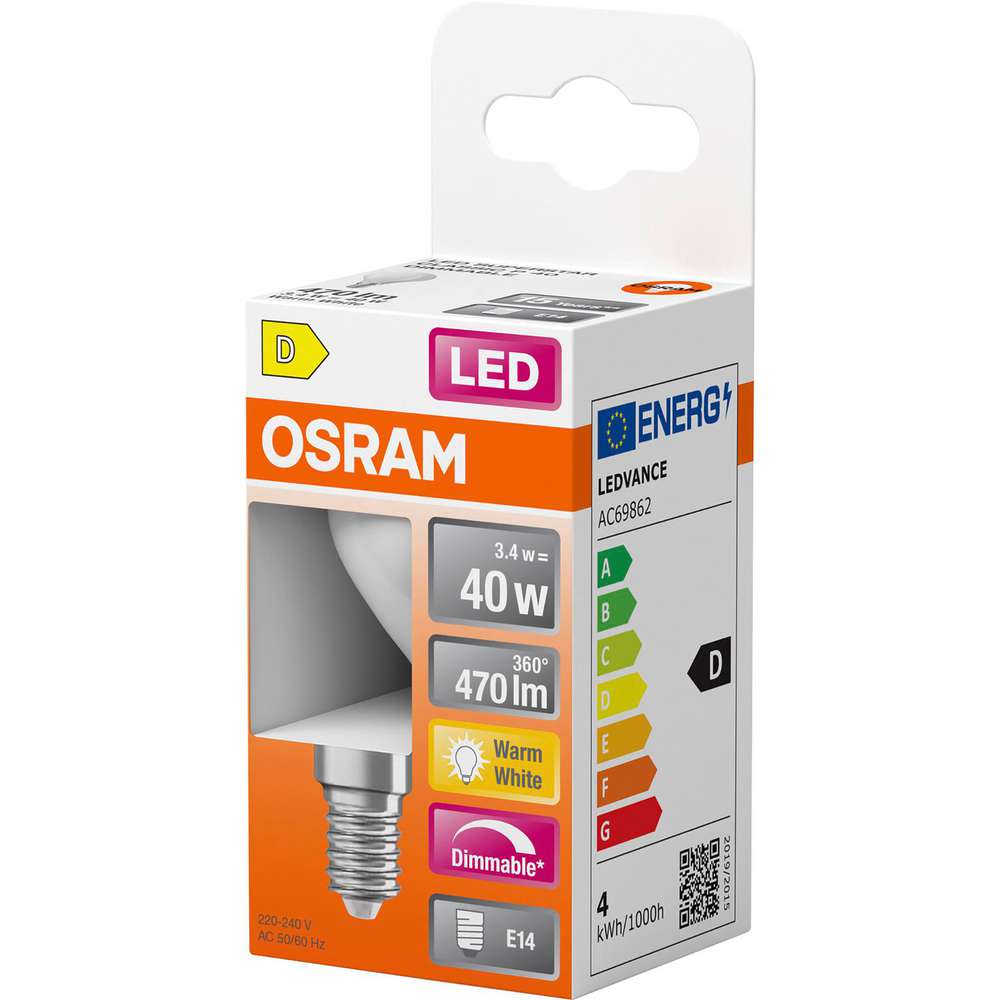 Produktabbildung Osram LED-Birne E14 dimmbar, warm White