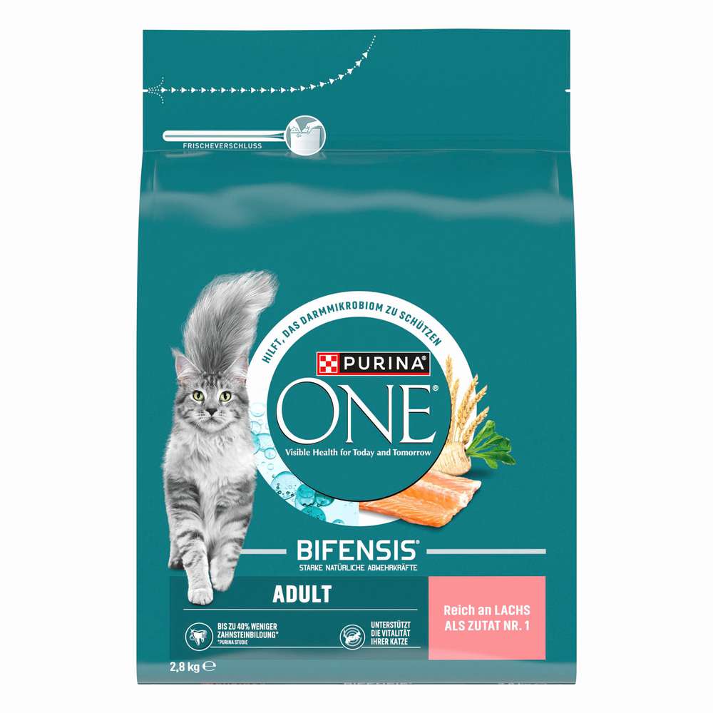 Produktabbildung Purina Katzen-Trockenfutter One, Bifensis, Adult Lachs