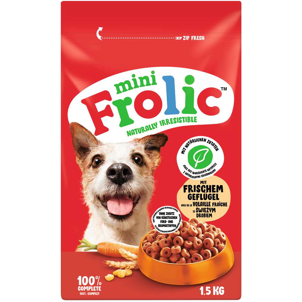 Produktabbildung Frolic Hunde-Trockenfutter, Mini Geflügel
