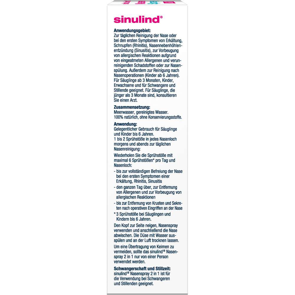 Produktabbildung Sinulind Nasenspray 2in1