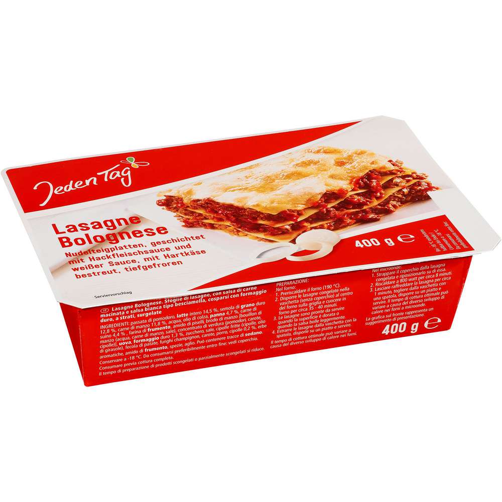 Produktabbildung Jeden Tag Lasagne Bolognese, tiefgekühlt