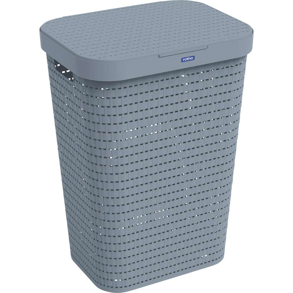 Produktabbildung Rotho Wäschesammler 55 L COUNTRY, grau