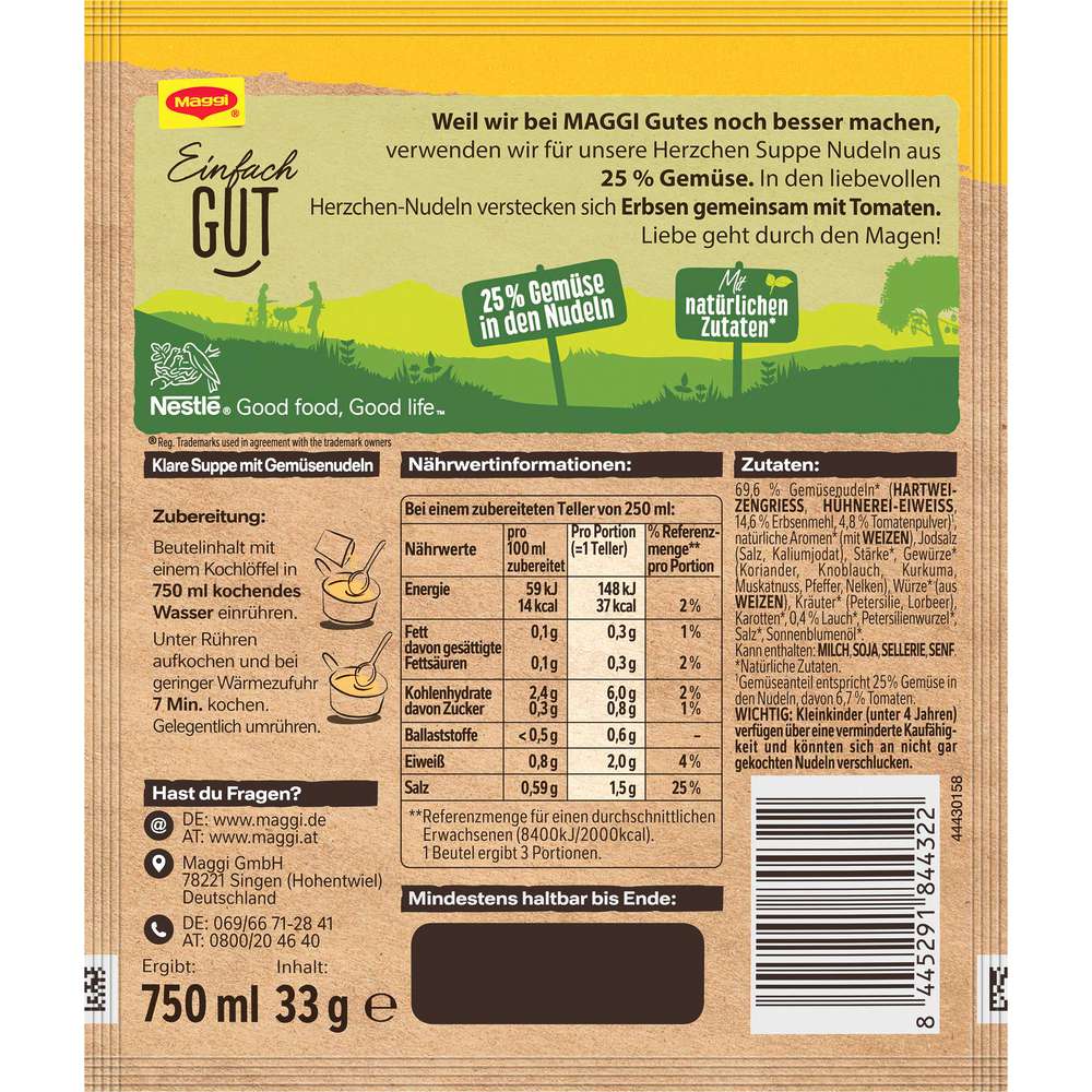 Produktabbildung Maggi Suppe Guten Appetit, Herzchen