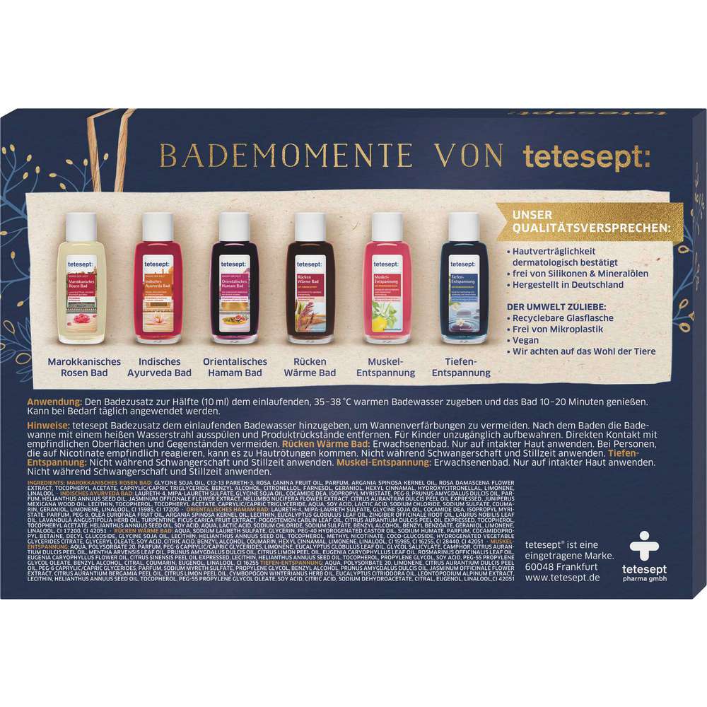 Produktabbildung tetesept Geschenkset Bademomente, 6 Wohlfühlbäder