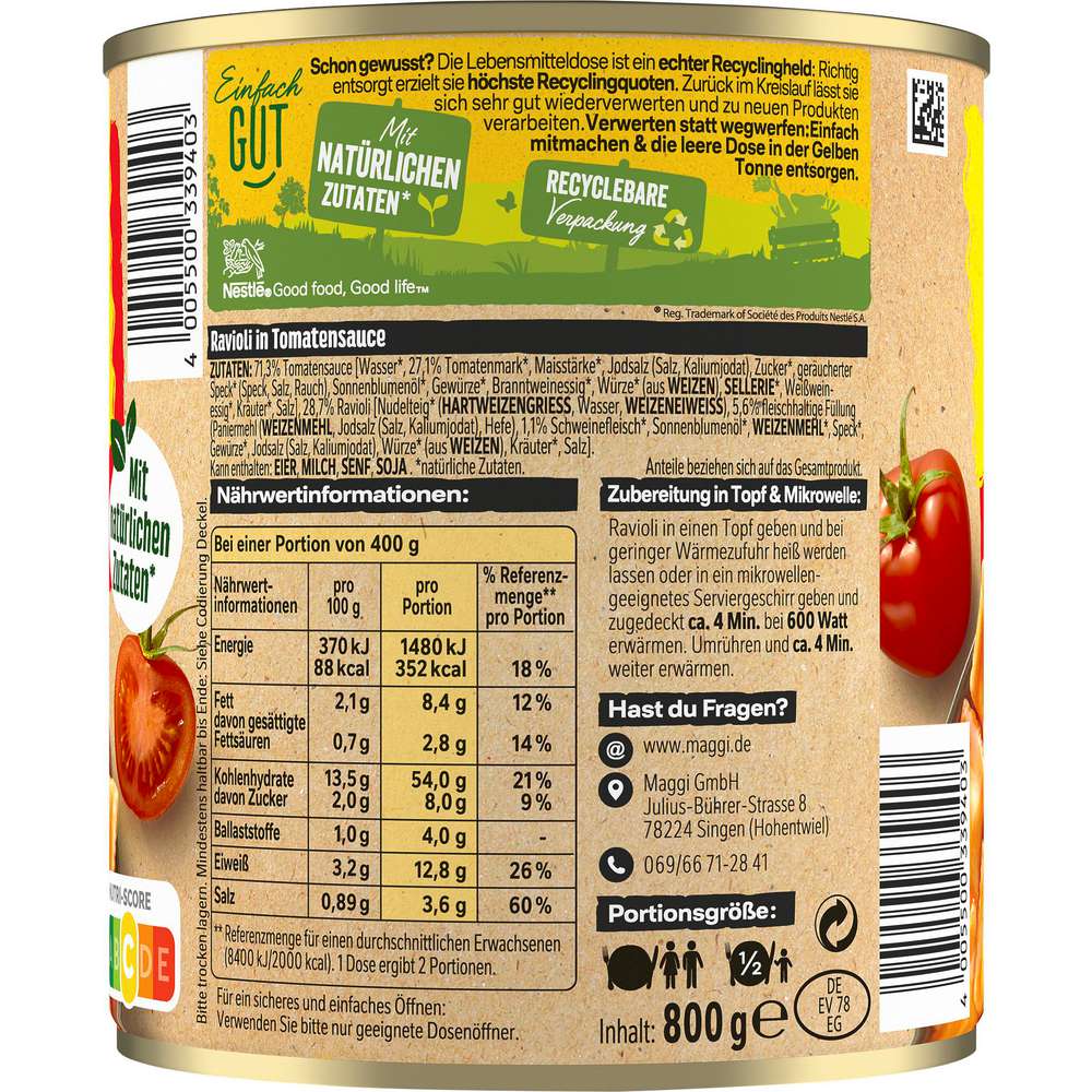 Produktabbildung Maggi Ravioli, Tomate