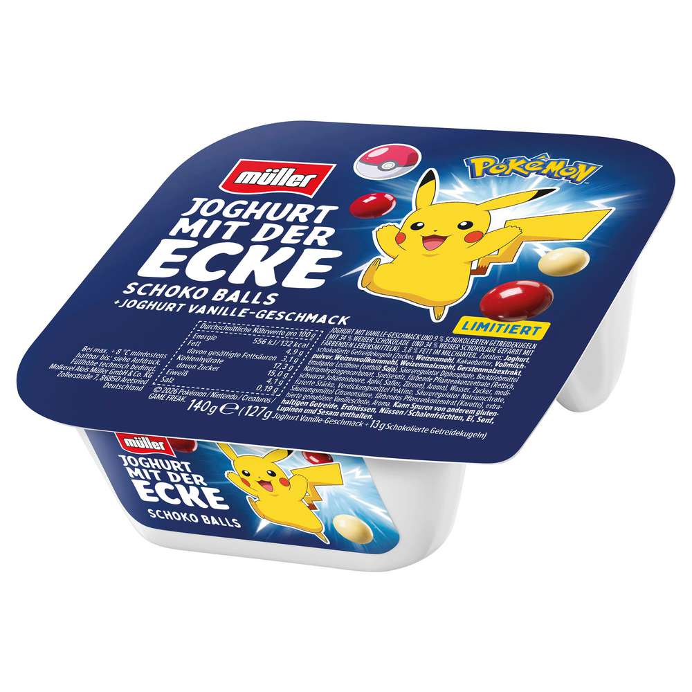 Produktabbildung Müller Joghurt mit der Ecke Pokémon, Schokoballs