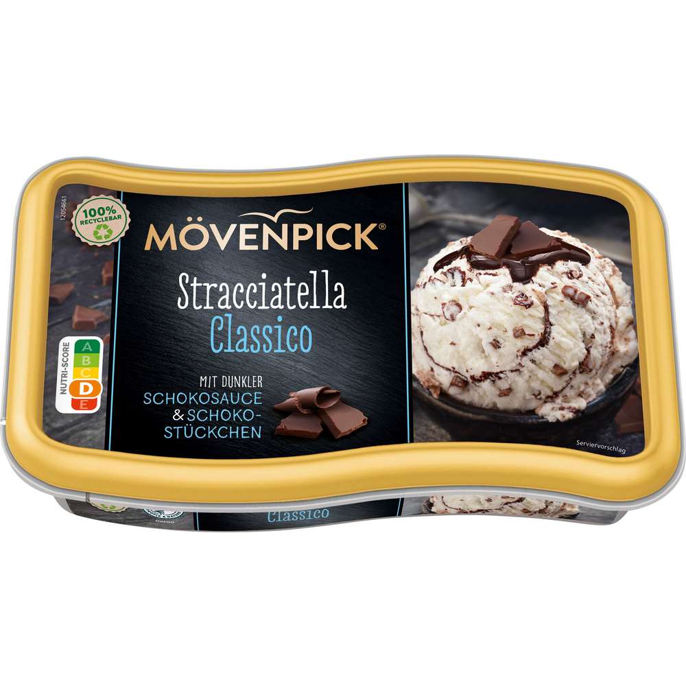Produktabbildung Mövenpick Eis, Stracciatella Classic mit Schokosauce